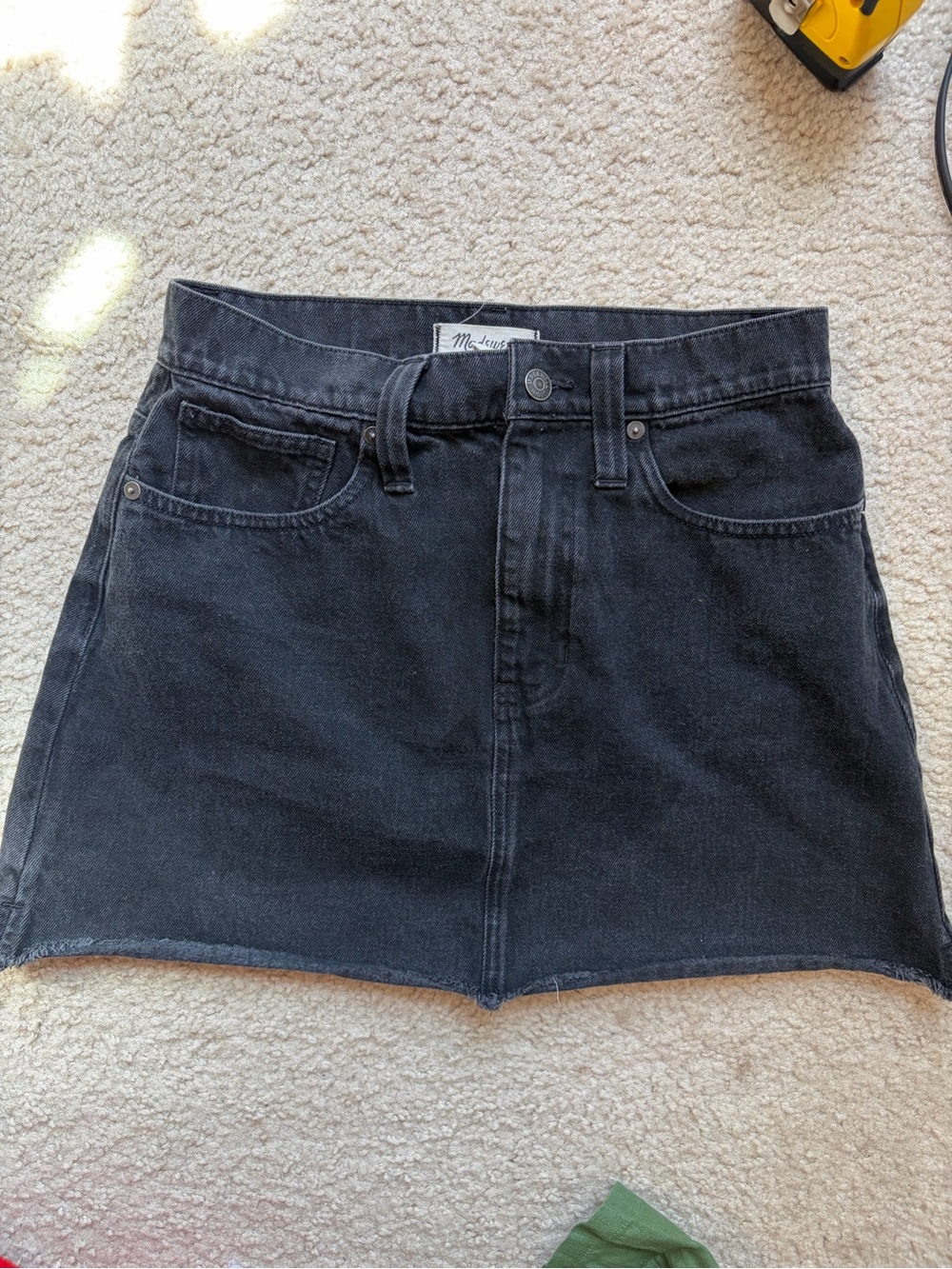 Madewell McCarren Black Denim Mini Skirt